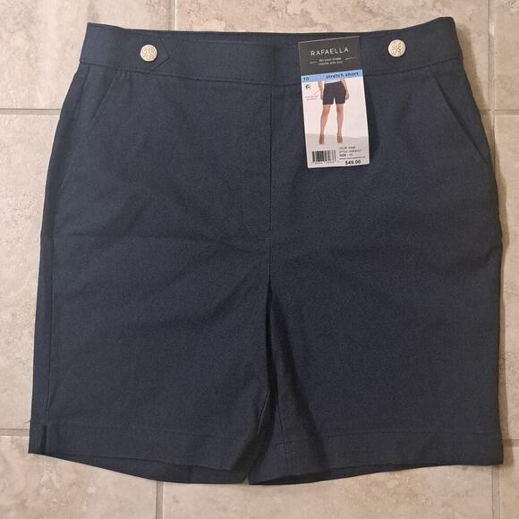 NWT RAFAELLA size 10 stretch navy shorts with functional pockets, $49.00 - Picture 1 of 9
